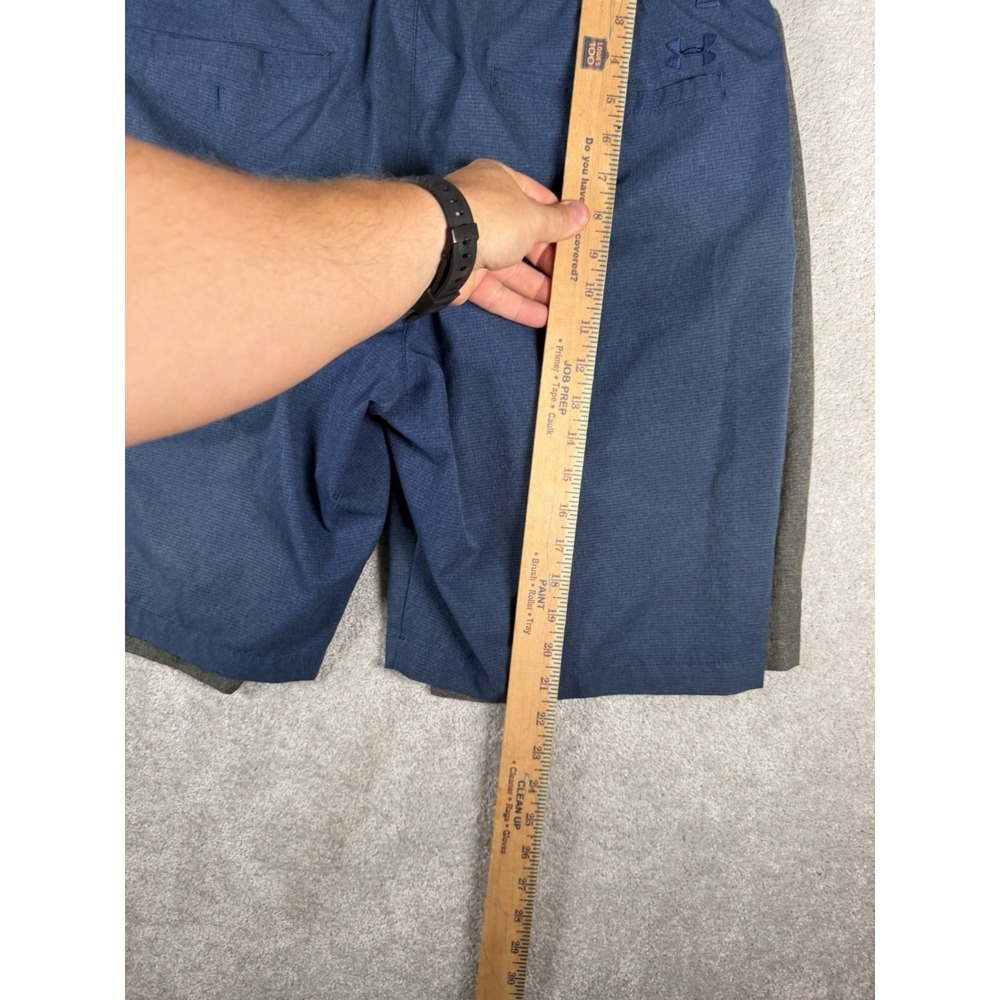 Lot of 2 Under Armour Golf Shorts Men's 38 Gray & Blue Vented Stretch 9" Inseam - Picture 7 of 9